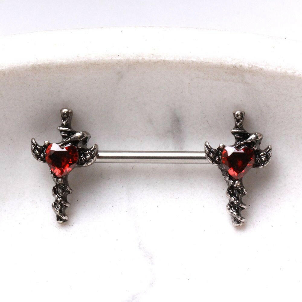 Angel Wing Sword Snake Nipple Bar Nipple Ring Impulse Piercings