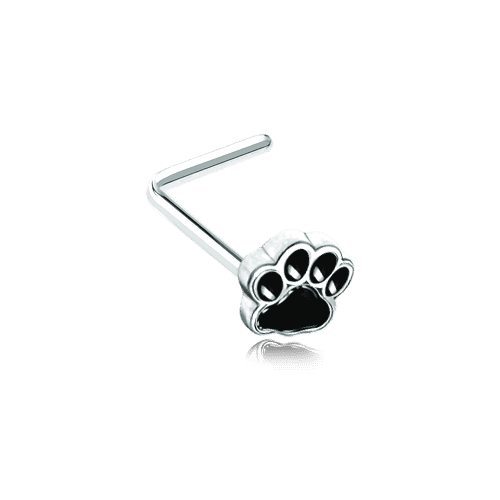 Animal Lover Paw Print L-Shape Nose Ring Nose Ring Impulse Piercings