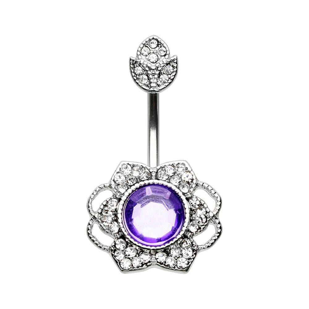 Antique Georgian Flower Belly Button Ring Navel Ring Impulse Piercings