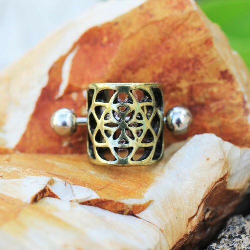 Antique Gold Flower Cartilage Ear Cuff Cuff Earring Impulse Piercings