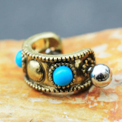 Antique Gold Plated Turquoise Cartilage Cuff Earring Cuff Earring Impulse Piercings