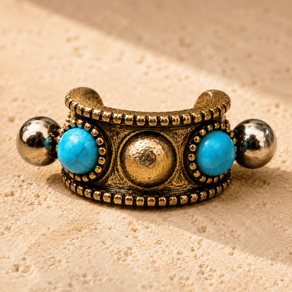 Antique Gold Plated Turquoise Cartilage Cuff Earring - Skin Metals