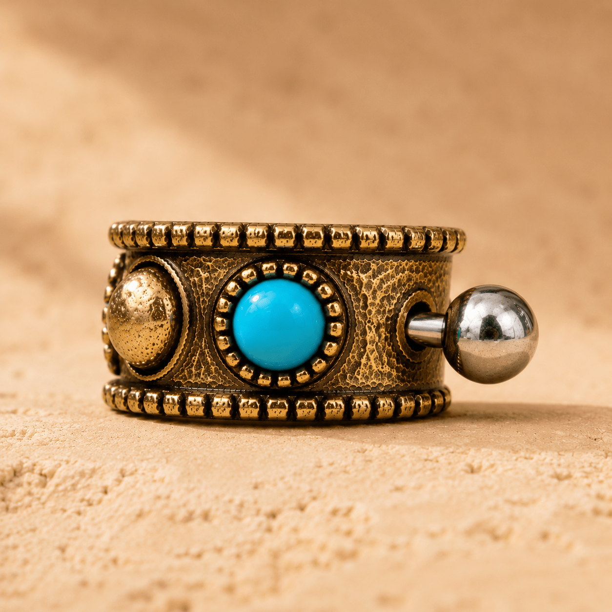 Antique Gold Plated Turquoise Cartilage Cuff Earring - Skin Metals