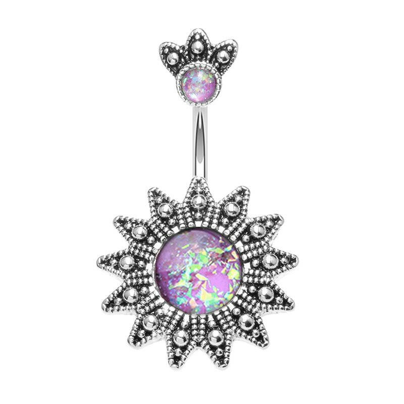 Antique Opal Sunburst Belly Button Ring Navel Ring Impulse Piercings