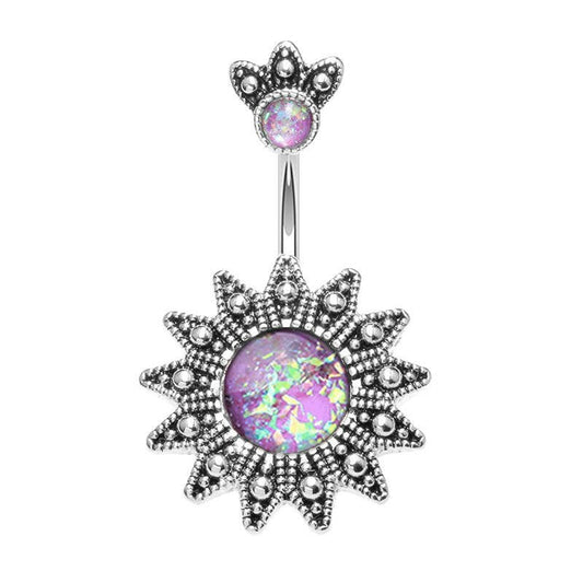 Antique Opal Sunburst Belly Button Ring Navel Ring Impulse Piercings