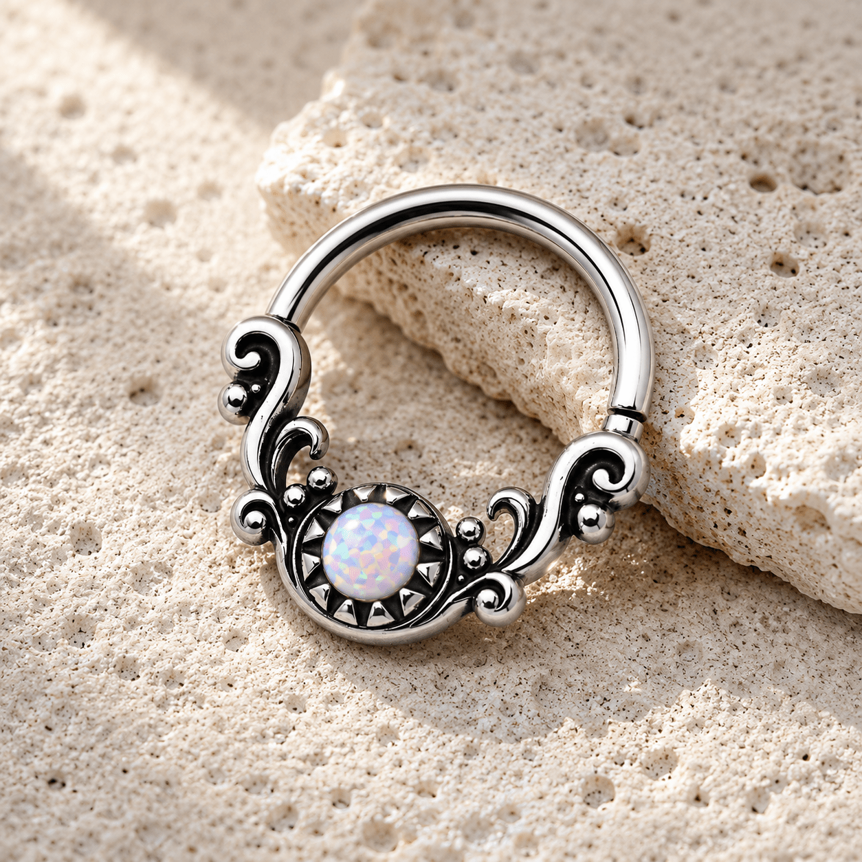 Antique Ornate Wave Seamless Ring - Skin Metals