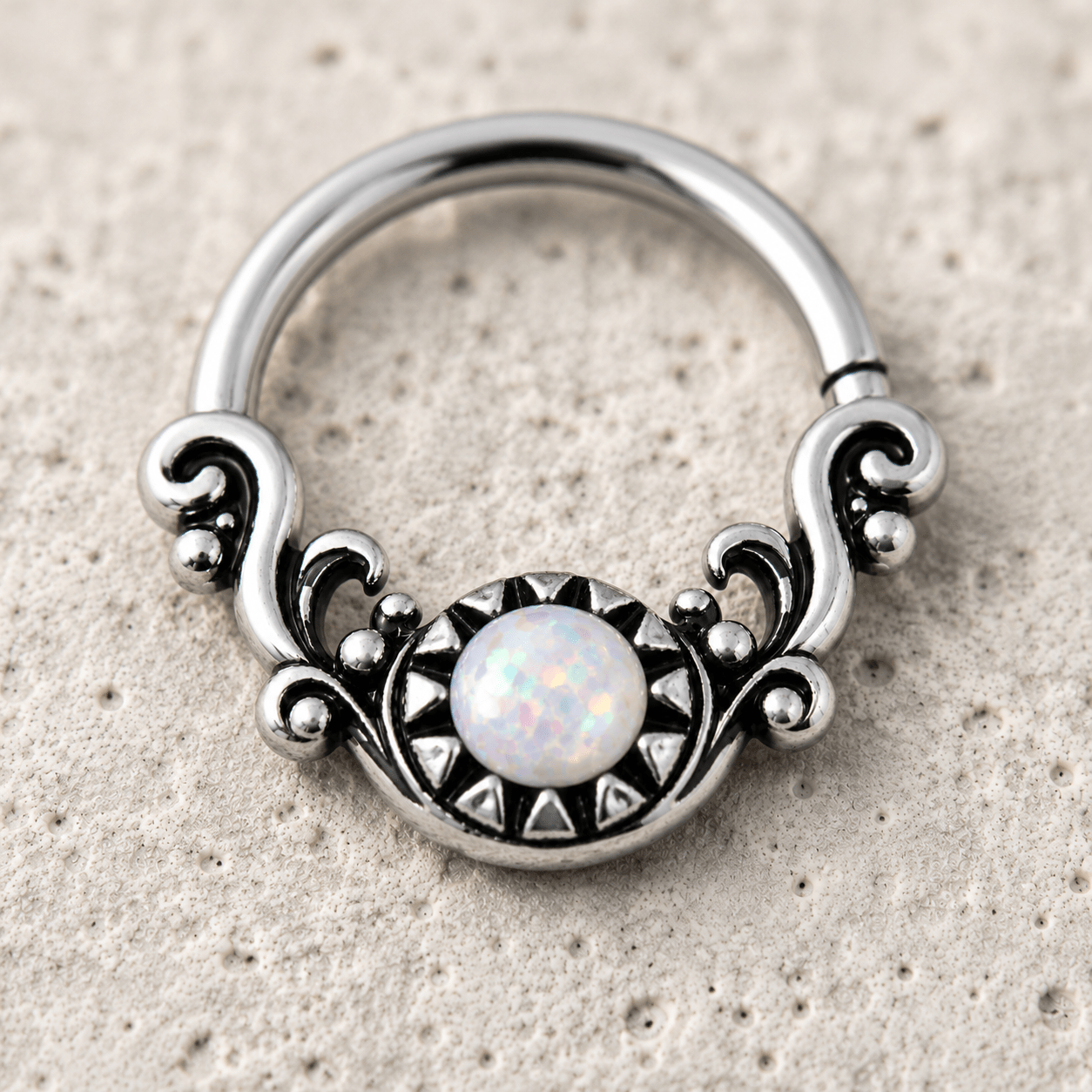 Antique Ornate Wave Seamless Ring - Skin Metals