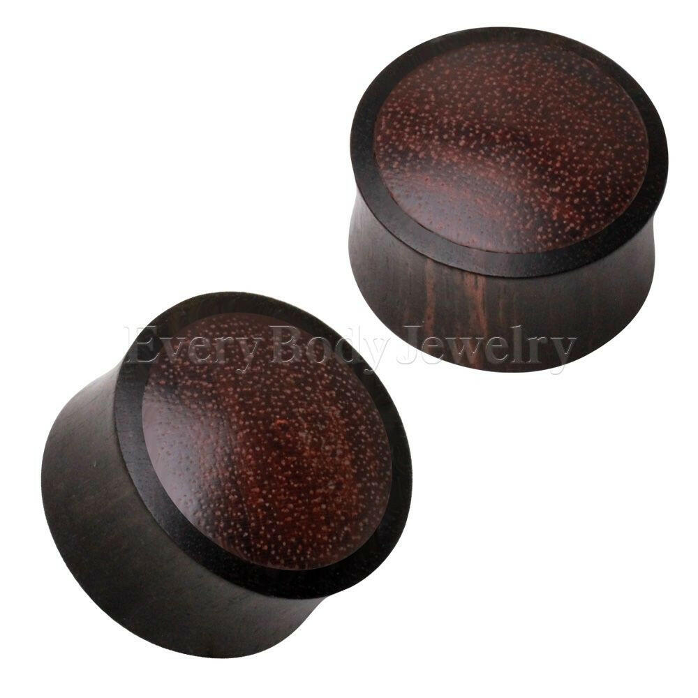 Areng Wood Saddle Plug with Dark Blood Wood Inlay Plug Earrings Plug Earrings Impulse Piercings