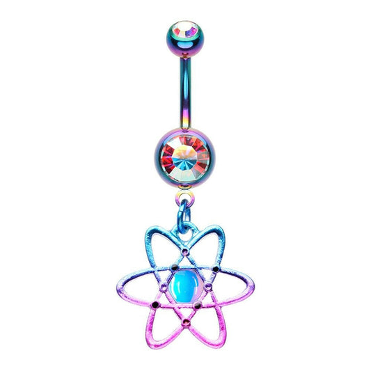 Atomic Atom Dark Matter Symbol Gem Belly Button Ring Navel Ring Impulse Piercings