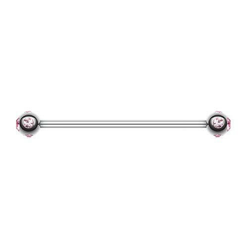 Aurora Gem Ball Industrial Barbell Industrial Barbell Impulse Piercings 1-1/4" (32mm) Pink