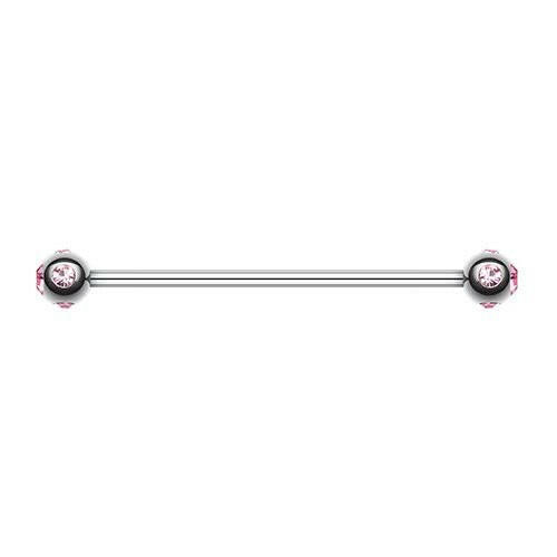 Aurora Gem Ball Industrial Barbell Industrial Barbell Impulse Piercings 1-1/4" (32mm) Pink