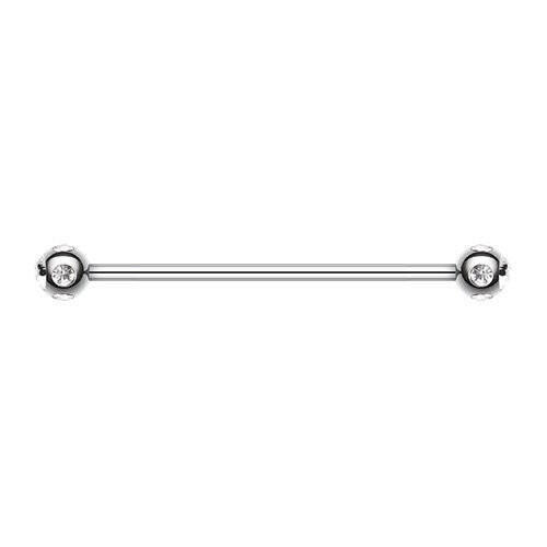 Aurora Gem Ball Industrial Barbell Industrial Barbell Impulse Piercings 1-1/4" (32mm) Clear