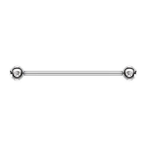 Aurora Gem Ball Industrial Barbell Industrial Barbell Impulse Piercings 1-1/4" (32mm) Clear