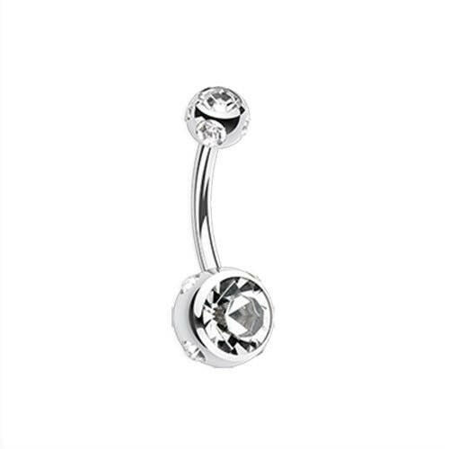 Aurora Gem Ball Steel Belly Button Ring Navel Ring Impulse Piercings Clear