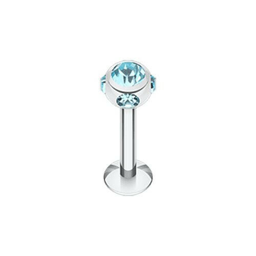 Aurora Gem Ball Steel Labret Labret Impulse Piercings 5/16" (8mm) Aqua