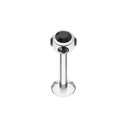 Aurora Gem Ball Steel Labret Labret Impulse Piercings 5/16" (8mm) Black