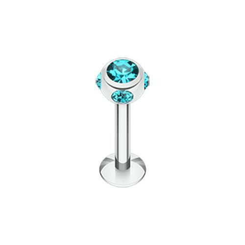 Aurora Gem Ball Steel Labret Labret Impulse Piercings 5/16" (8mm) Teal