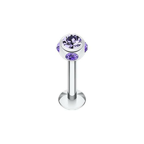 Aurora Gem Ball Steel Labret Labret Impulse Piercings 5/16" (8mm) Tanzanite