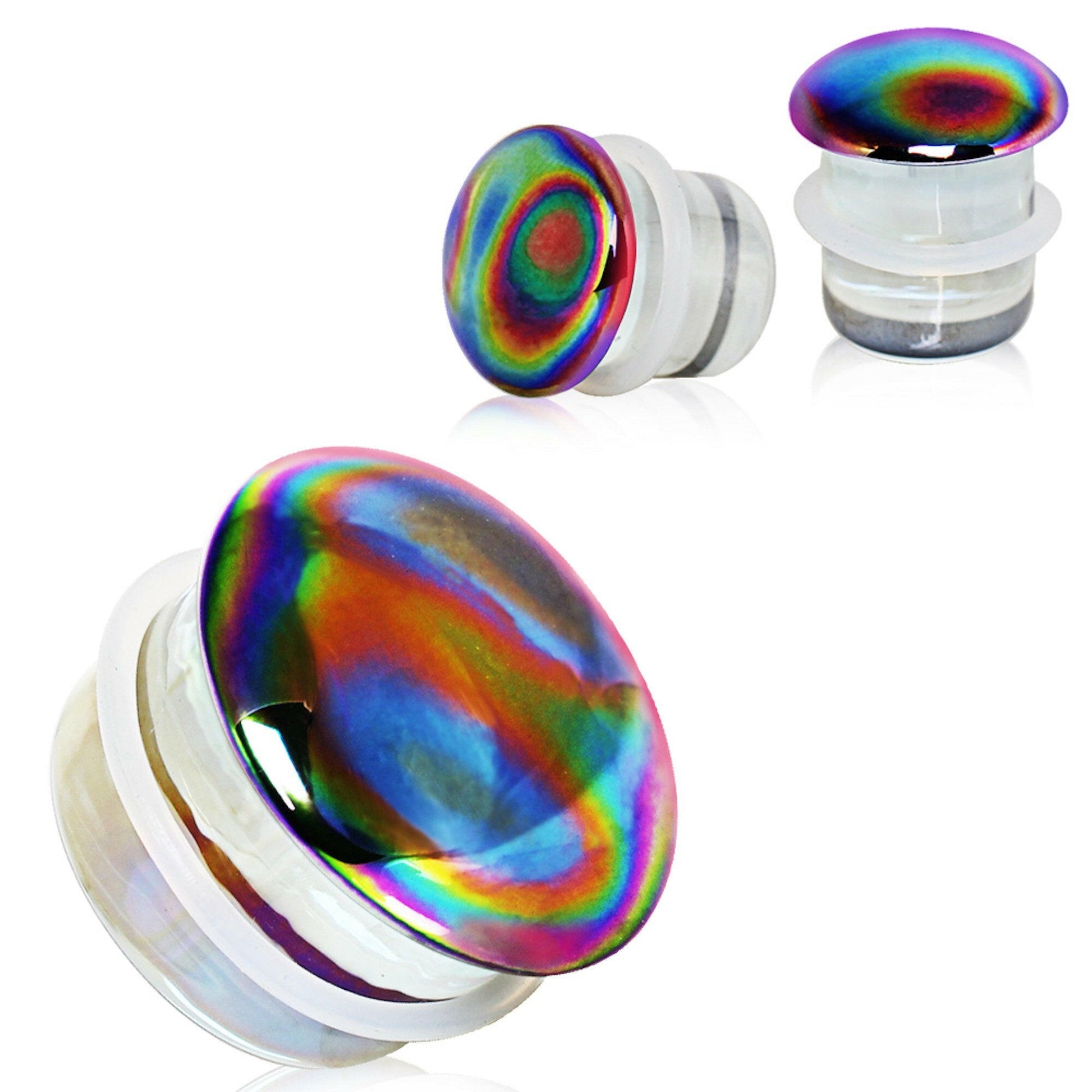 Aurora Glass Single Flare Plug Plugs Impulse Piercings 2 gauge