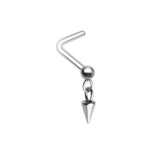 Ball & Chain Spike Dangle Gem L-Shape Nose Ring Nose Ring Impulse Piercings