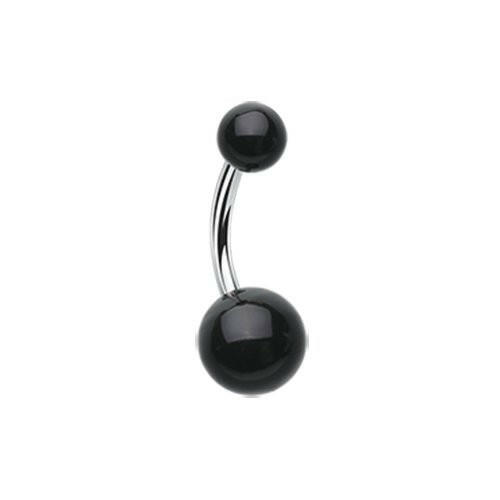 Basic Acrylic Ball Belly Button Ring Navel Ring Impulse Piercings Black