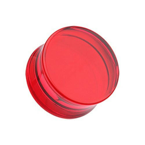 Basic Acrylic Double Flared Ear Gauge Plug Earrings Plug Earrings Impulse Piercings 10 GA (2.4mm) Red