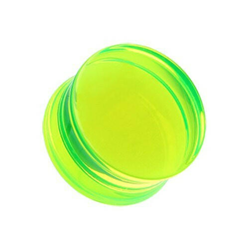 Basic Acrylic Double Flared Ear Gauge Plug Earrings Plug Earrings Impulse Piercings 10 GA (2.4mm) Green