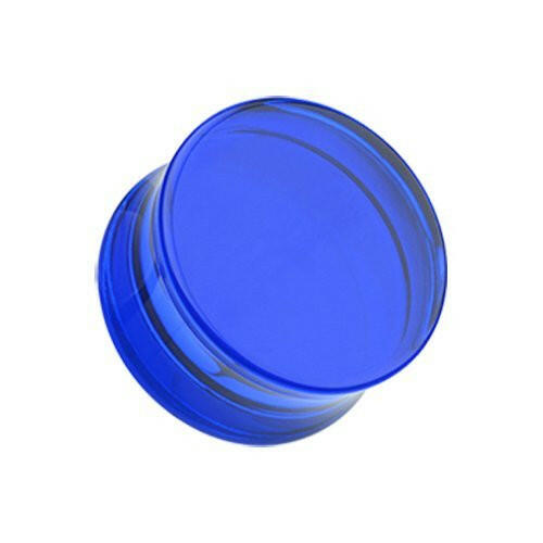 Basic Acrylic Double Flared Ear Gauge Plug Earrings Plug Earrings Impulse Piercings 10 GA (2.4mm) Blue