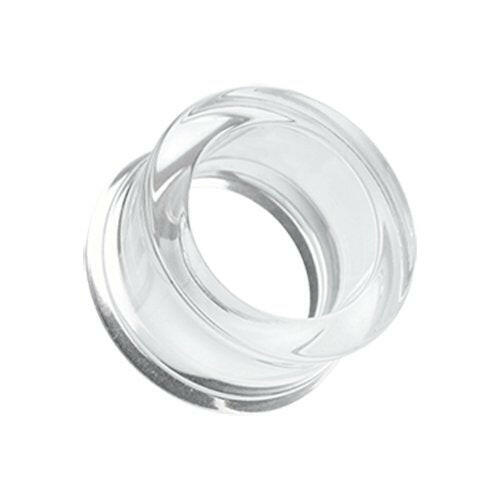 Basic Acrylic Double Flared Ear Gauge Tunnel Plug Earrings Plug Earrings Impulse Piercings 10 GA (2.4mm) Clear