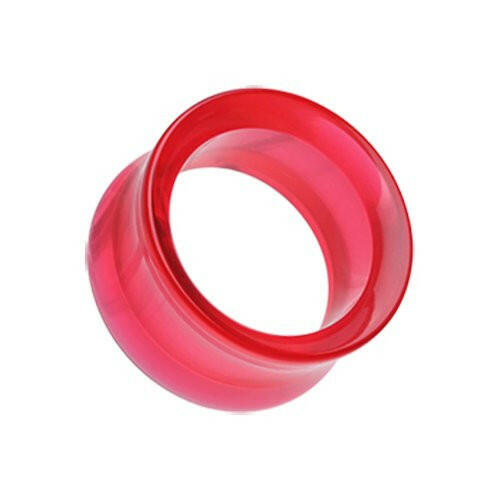 Basic Acrylic Double Flared Ear Gauge Tunnel Plug Earrings Plug Earrings Impulse Piercings 10 GA (2.4mm) Red