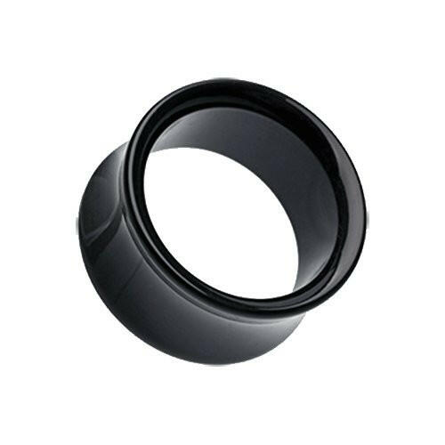 Basic Acrylic Double Flared Ear Gauge Tunnel Plug Earrings Plug Earrings Impulse Piercings 10 GA (2.4mm) Black