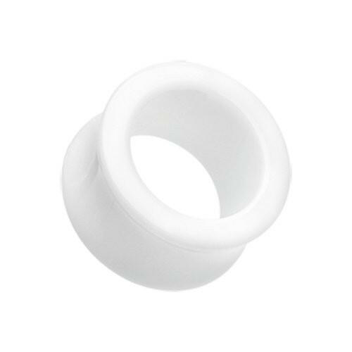 Basic Acrylic Double Flared Ear Gauge Tunnel Plug Earrings White Plug Earrings Impulse Piercings 10 GA (2.4mm)