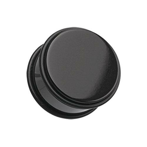 Basic Acrylic No Flare Ear Gauge Plug Earrings Plug Earrings Impulse Piercings 10 GA (2.4mm) Black