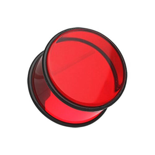 Basic Acrylic No Flare Ear Gauge Plug Earrings Plug Earrings Impulse Piercings 10 GA (2.4mm) Red