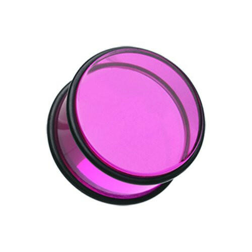 Basic Acrylic No Flare Ear Gauge Plug Earrings Plug Earrings Impulse Piercings 10 GA (2.4mm) Purple