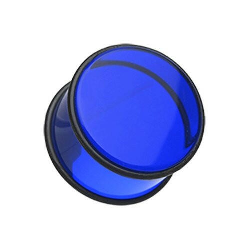 Basic Acrylic No Flare Ear Gauge Plug Earrings Plug Earrings Impulse Piercings 10 GA (2.4mm) Blue