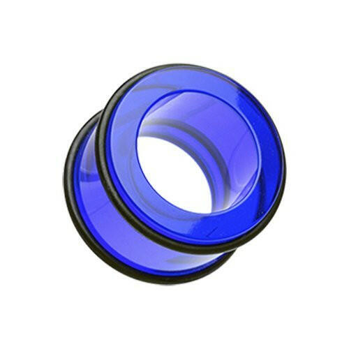 Basic Acrylic No Flare Ear Gauge Tunnel Plug Plugs Impulse Piercings 10 gauge (2.4mm) Blue