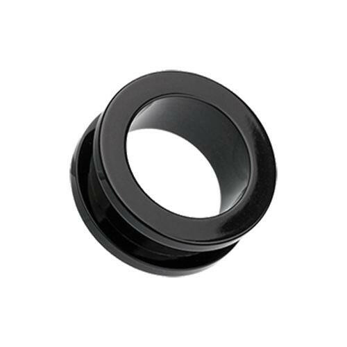 Basic Acrylic Screw-Fit Ear Gauge Tunnel Plug Plugs Impulse Piercings 10 gauge (2.4mm) Black