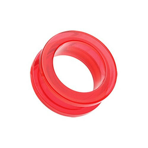 Basic Acrylic Screw-Fit Ear Gauge Tunnel Plug Plugs Impulse Piercings 10 gauge (2.4mm) Red