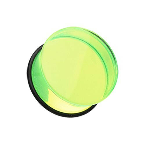 Basic Acrylic Single Flared Ear Gauge Plug Plugs Impulse Piercings 10 gauge (2.4mm) Green