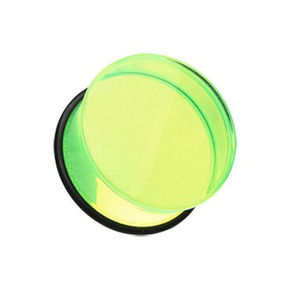 Basic Acrylic Single Flared Ear Gauge Plug Plugs Impulse Piercings 10 gauge (2.4mm) Green