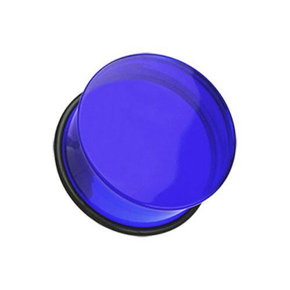 Basic Acrylic Single Flared Ear Gauge Plug Plugs Impulse Piercings 10 gauge (2.4mm) Blue