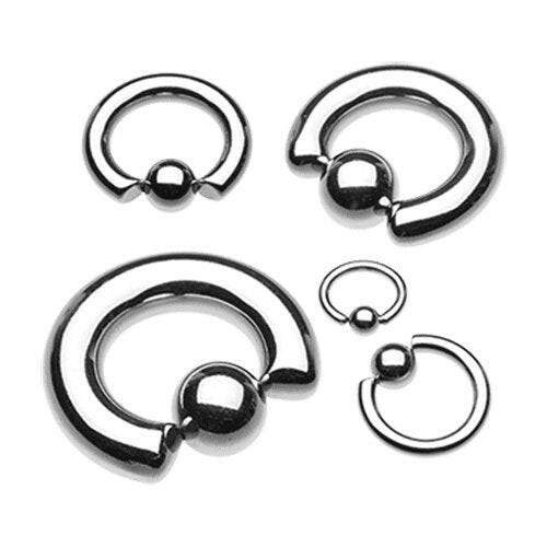 Basic Steel Captive Bead Ring Septum Ring Impulse Piercings 20 GA (0.8mm) 1/4" (6mm) 1/8" (3mm)