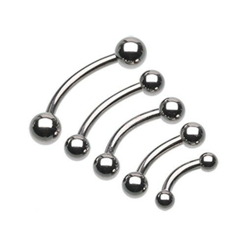 Basic Steel Curved Barbell Ring Curved Barbell Impulse Piercings 18 GA (1mm) 1/4" (6mm) 7/64" (2.5mm)