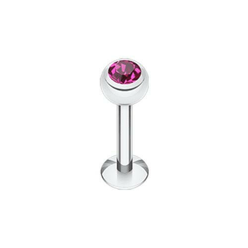 Basic Steel Gem Ball Labret Labret Impulse Piercings 5/16" (8mm) 7/64" (2.5mm) Fuchsia