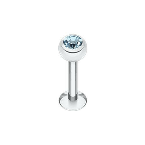 Basic Steel Gem Ball Labret Labret Impulse Piercings 5/16" (8mm) 7/64" (2.5mm) Aqua