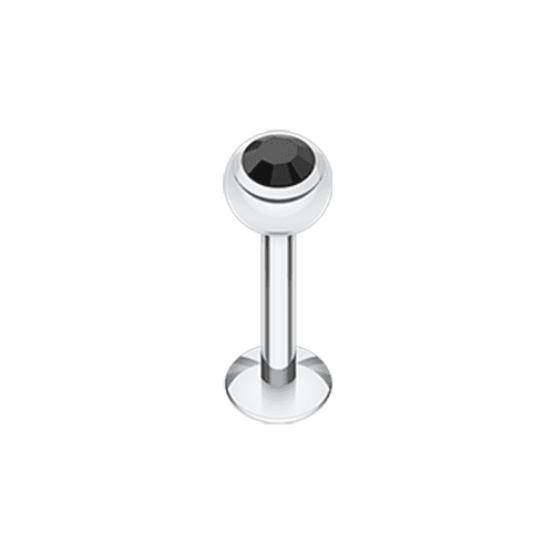 Basic Steel Gem Ball Labret Labret Impulse Piercings 5/16" (8mm) 7/64" (2.5mm) Black