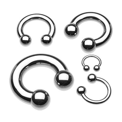 Basic Steel Horseshoe Circular Barbell Septum Ring Impulse Piercings 20 GA (0.8mm) 1/4" (6mm) 1/8" (3mm)