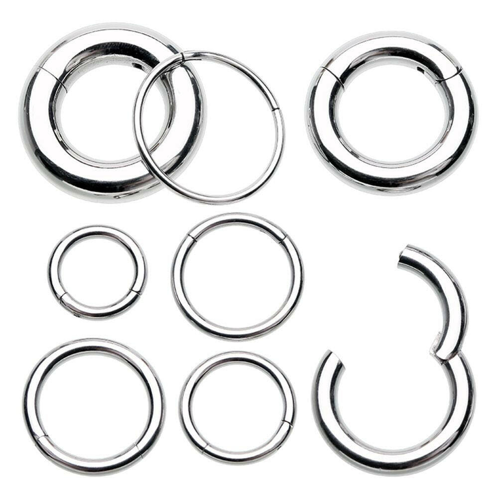 Basic Steel Seamless Clicker Ring Captive Bead Impulse Piercings 18 GA (1mm) 5/16" (8mm)