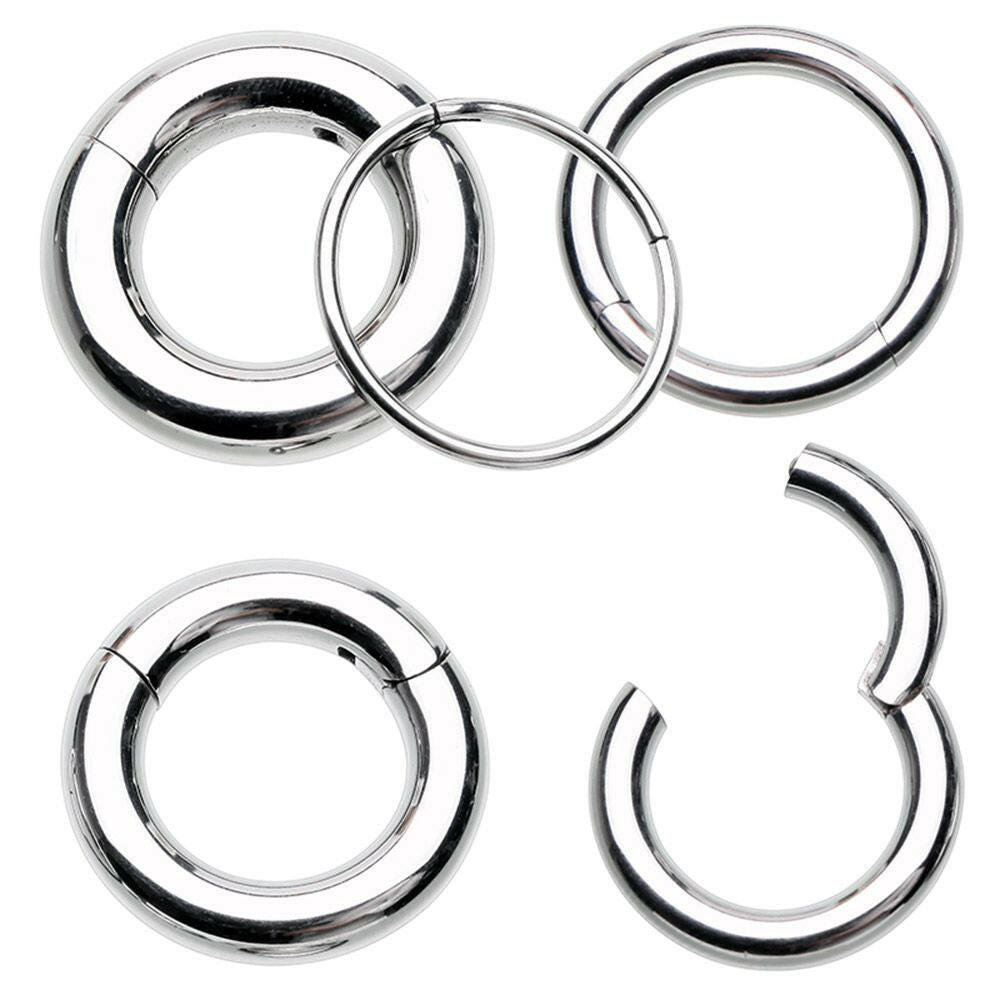 Basic Steel Seamless Clicker Ring Captive Bead Impulse Piercings 12 GA (2mm) 1/2" (12mm)